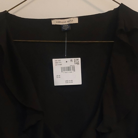 American Eagle Outfitters Black Sheer Blouse - Picture 3 of 5